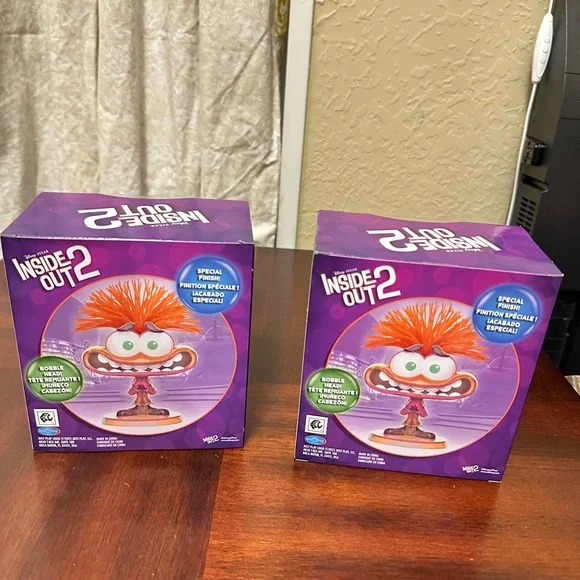 Set of 2 Disney Pixar ANXIETY Inside Out 2 Collectible Bobble Head Figure 4.5" - Picture 3 of 6